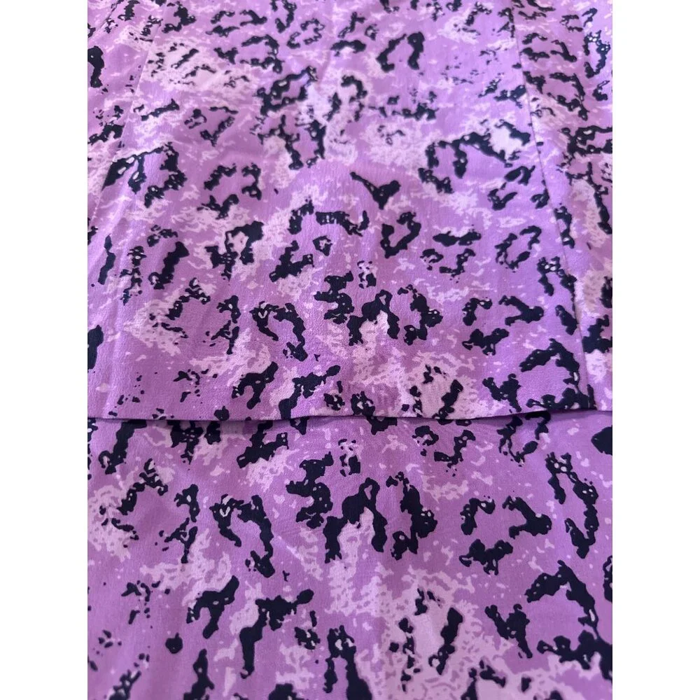 All Silk Vintage Dress by Spencer Jeremy 8 Purple Abstract Print Maxi Cocktail - Picture 8 of 11